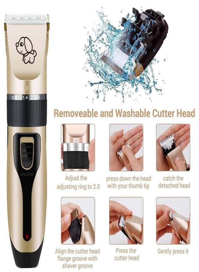 SHYRC Professional Pet Grooming Kit, Rechargeable Dog Clippers with 4 Guide Combs, Cleaning Brush - Image 3
